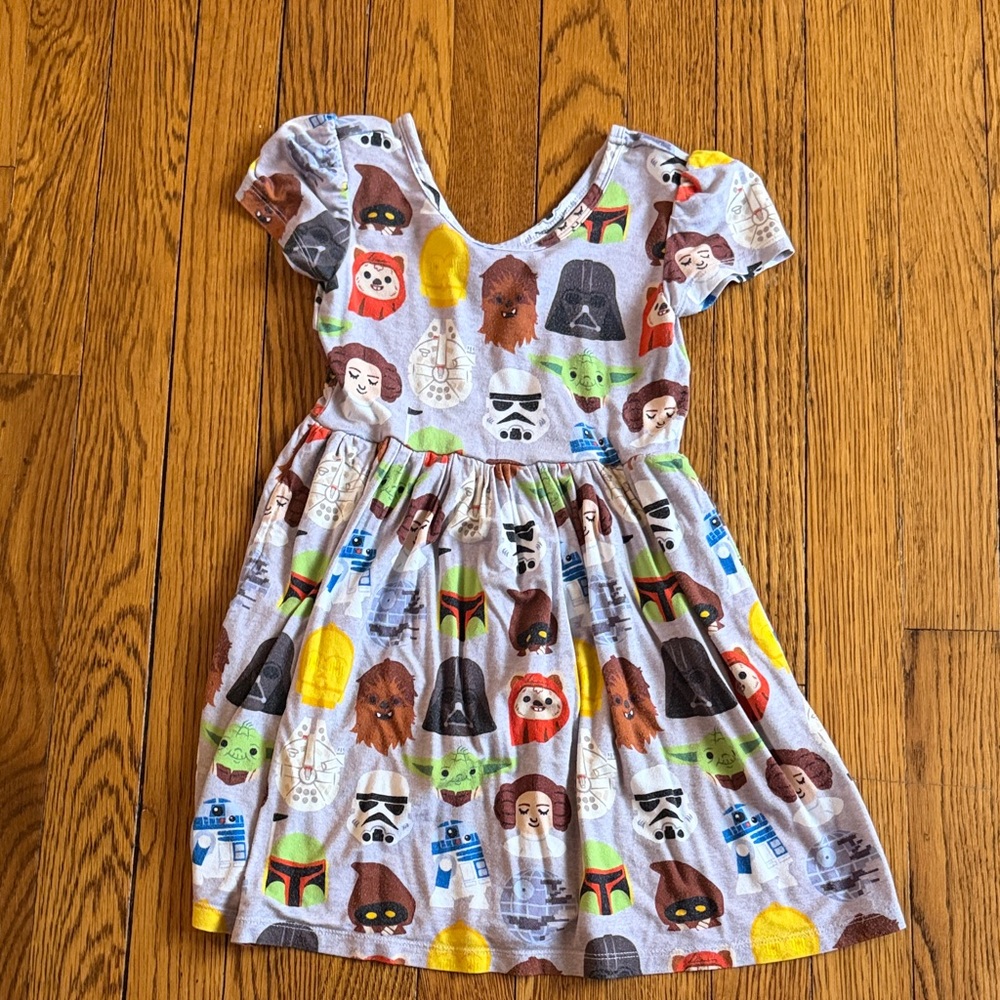 Kids Little Sleepies play collection Star Wars  Print Dress - Multicolor